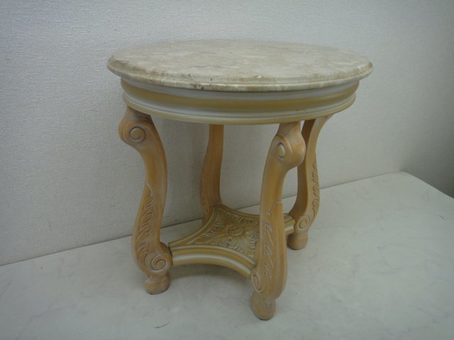 ガリンベルティ社花台イタリア製大理石サイドテーブルアンティーク猫脚