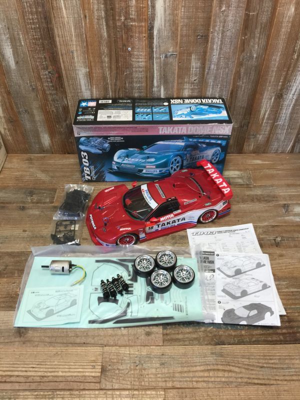【やや傷や汚れあり】4/30G2si TAMIYA☆タミヤ☆1/10スケール☆TAKATA童夢NSX☆TB03シャーシ☆電動ラジオ