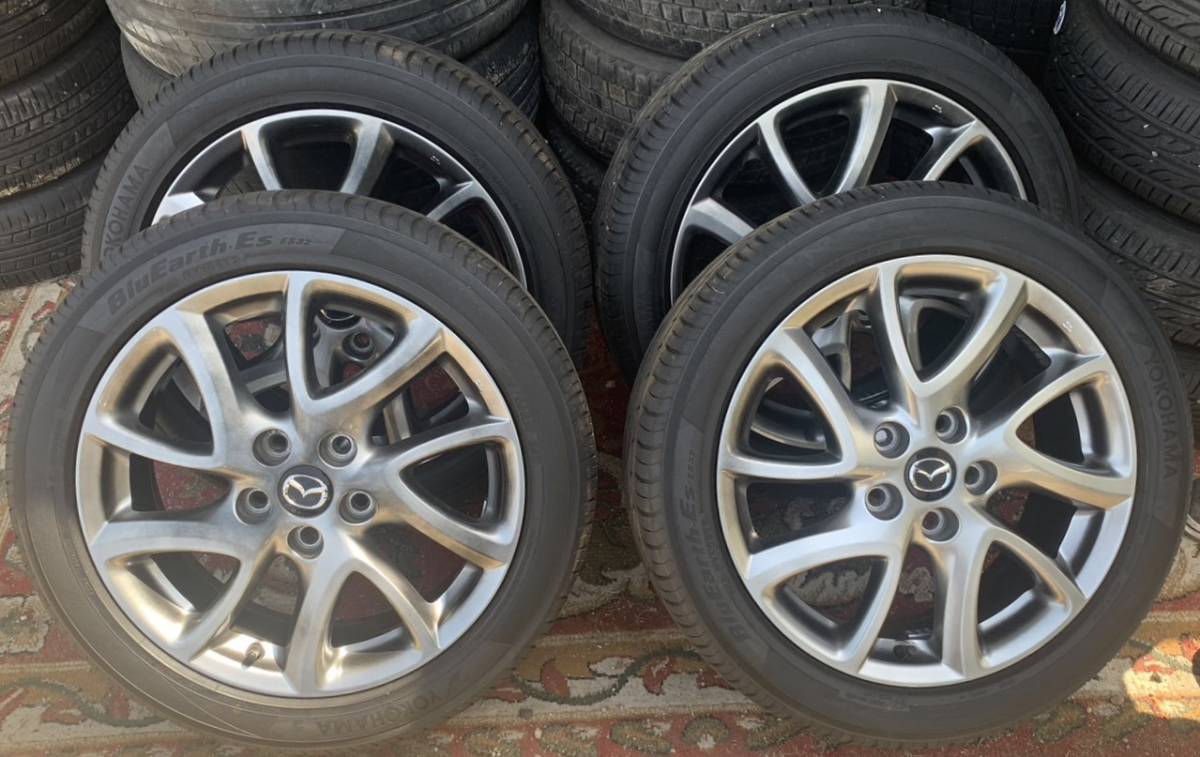 【傷や汚れあり】MAZDA マツダ プレマシー 純正ホイール 205/50R17 YOKOHAMA BluEarth-Es ES32 2022 ...