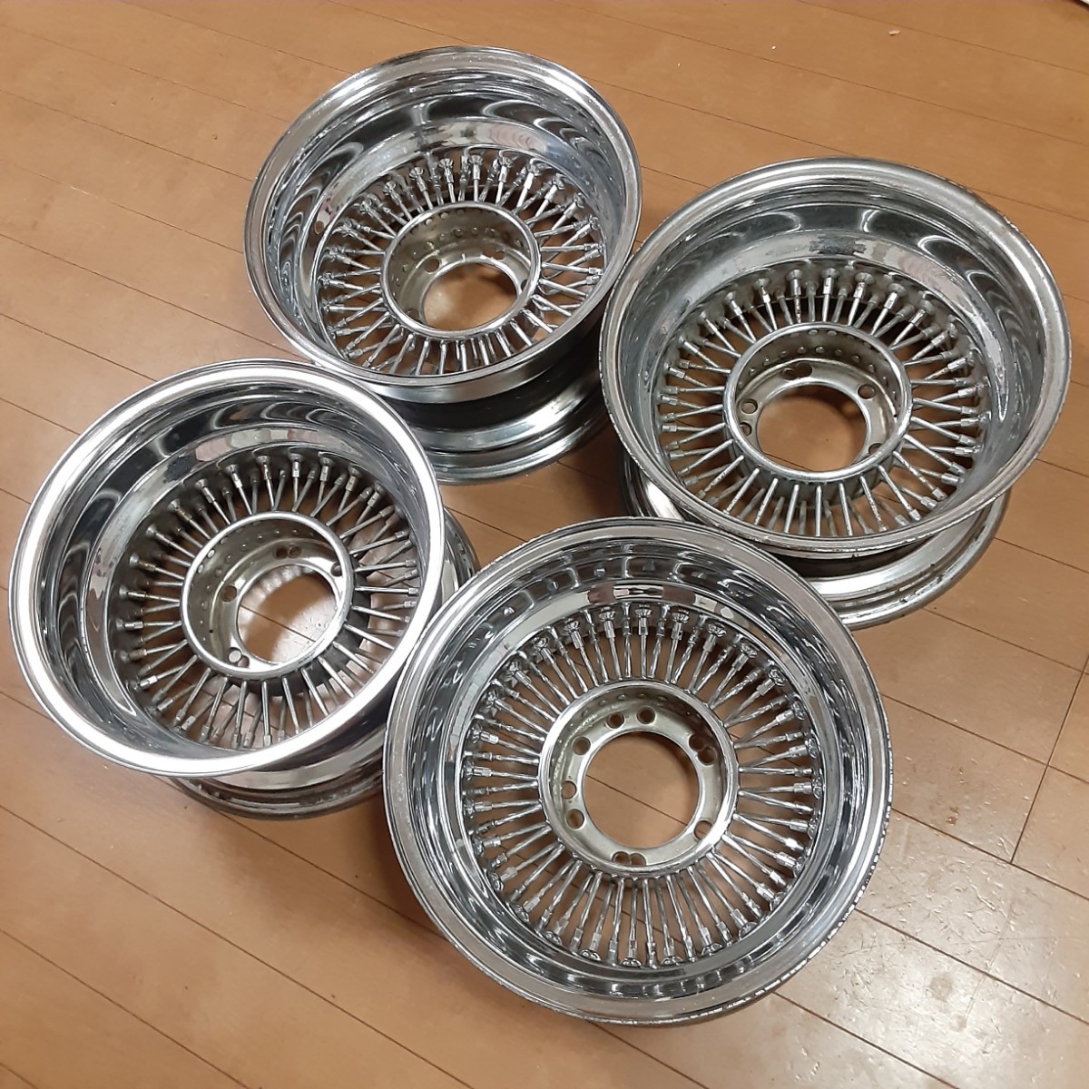 傷や汚れあり】15インチ 8J 139.7 6H 5H ロードスター ワイヤー
