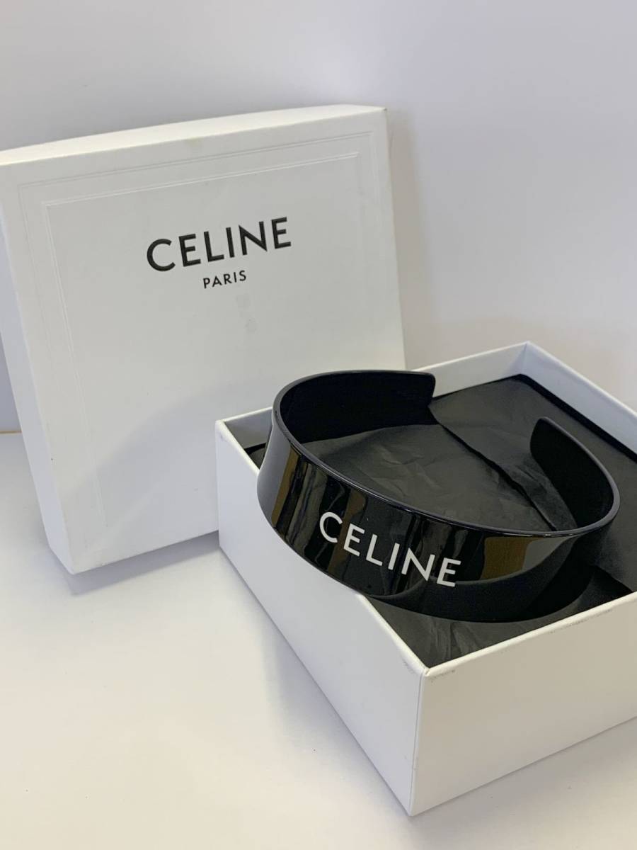 CELINE 黒白 カチューシャ 新品 CELINE セリーヌ ル ソワール リボン ヘアバンド