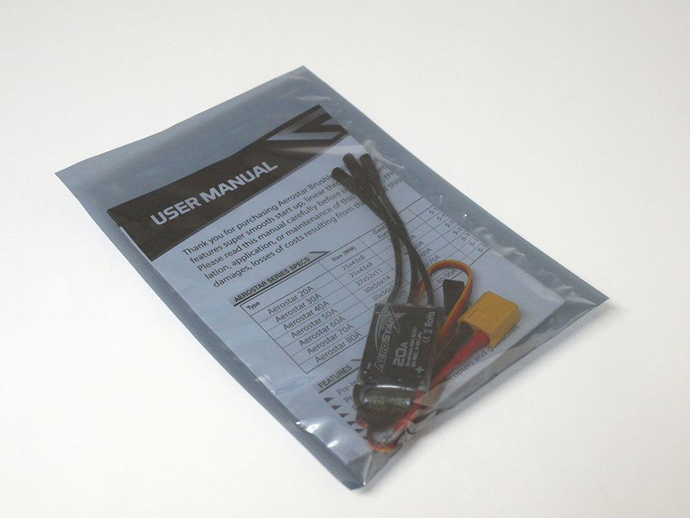 【未使用】【M1052C】AEROSTAR 20A ブラシレス ESC 5.0V 2A BEC. 24S LiPO 新品（検：アンプ