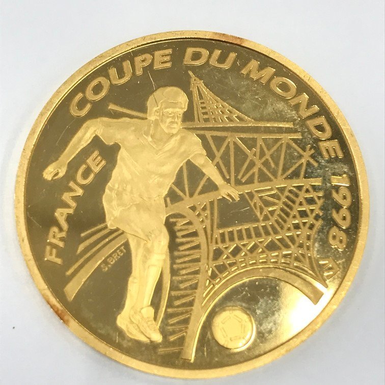1998年　フランスワールドカップ記念銀貨 美品・1998年フランスワールドカップ開催記念銀貨(シリアル