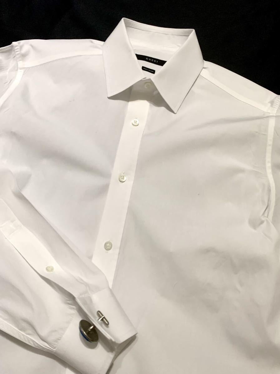GUCCI グッチ 長袖 ワイシャツ 白シャツ 虎 トラ ホワイト 