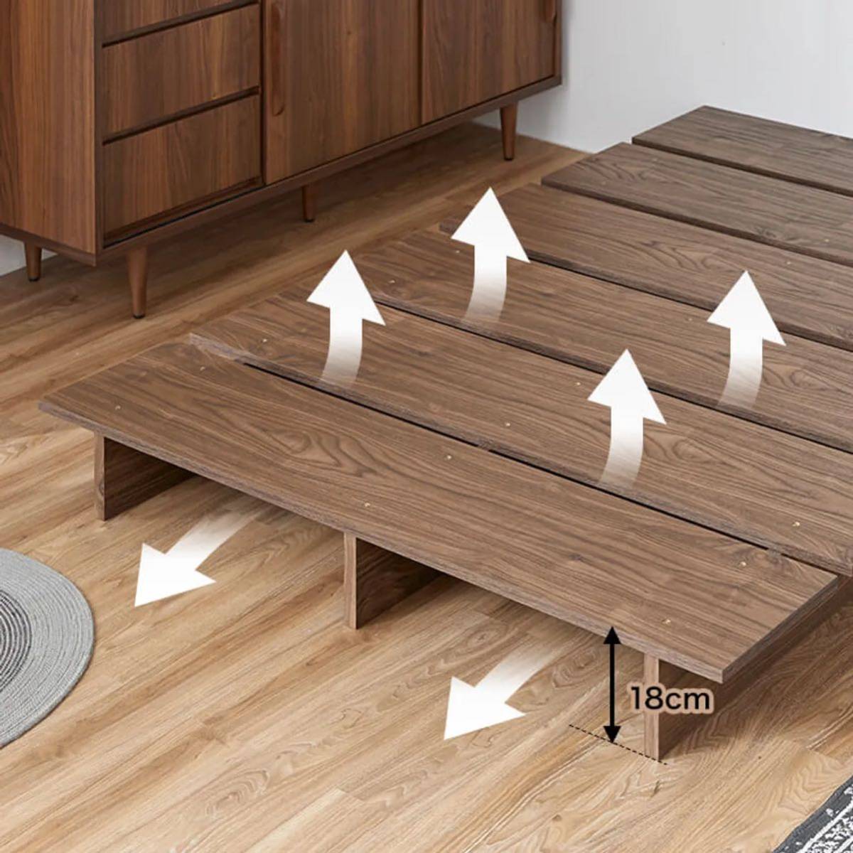 LOWYA LOWYA　フレームベッド　NEWウォルトン2 ウォルナット LOWYA ニューウォルトン フラット2 セミダブル