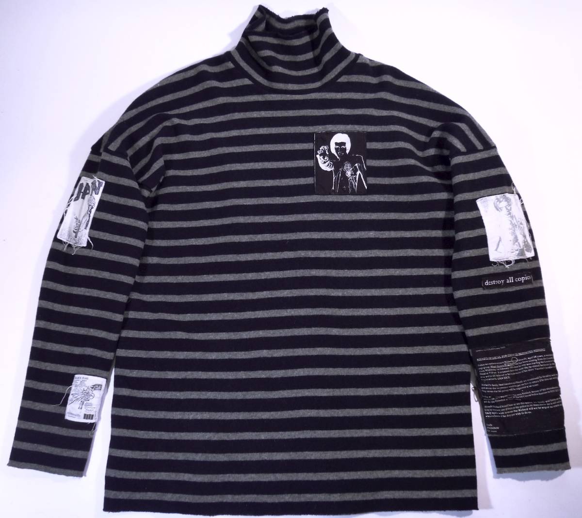 【未使用に近い】初期RAF SIMONS 2001AW/Riot Riot Riot パッチワーク オーバーサイズ ニットセーター 超希少 黒 ...