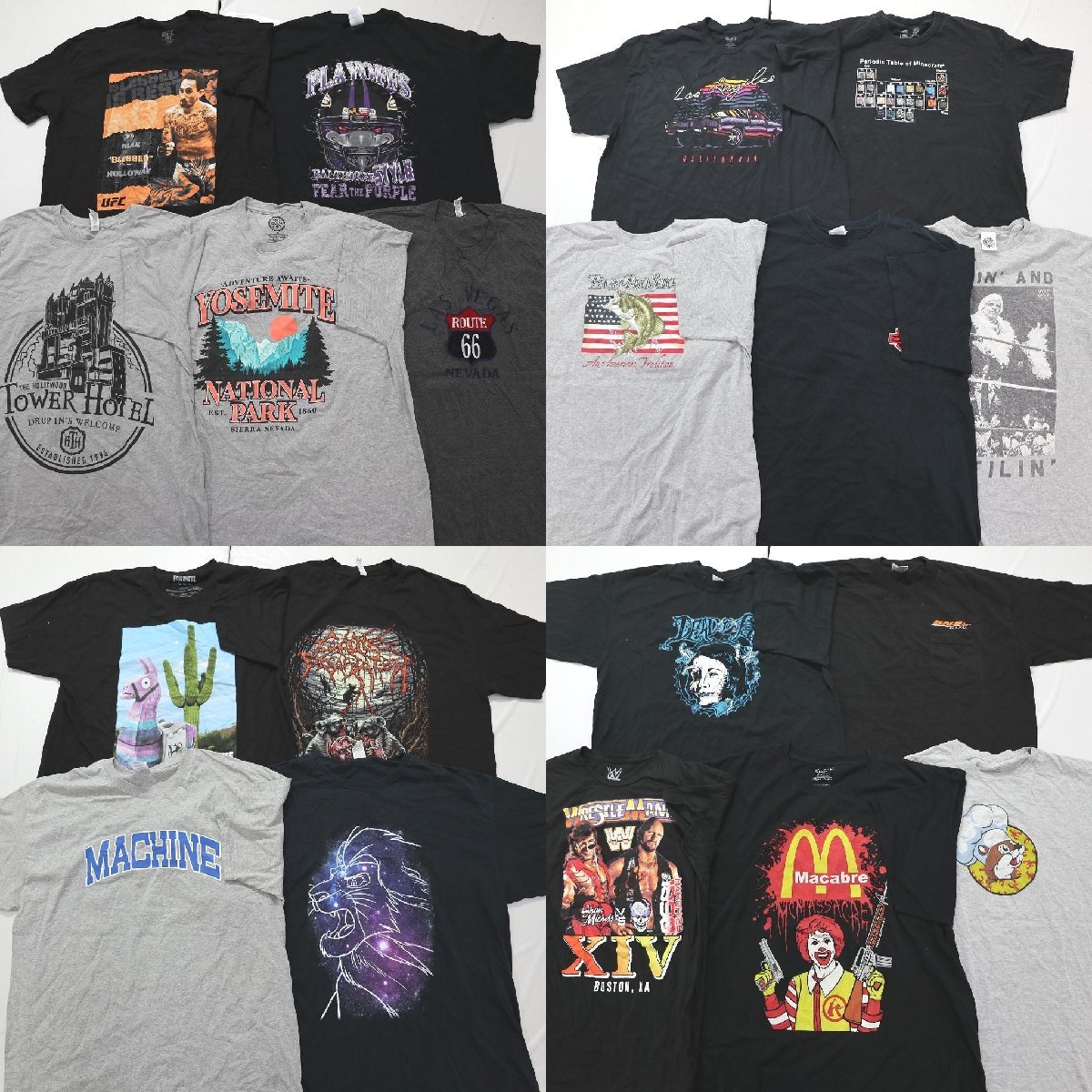 【やや傷や汚れあり】 半袖TシャツMIX 黒・グレー set Bass Pro バッキーズ 他 (メンズXL) 19枚セット まとめ売り 古着 ...
