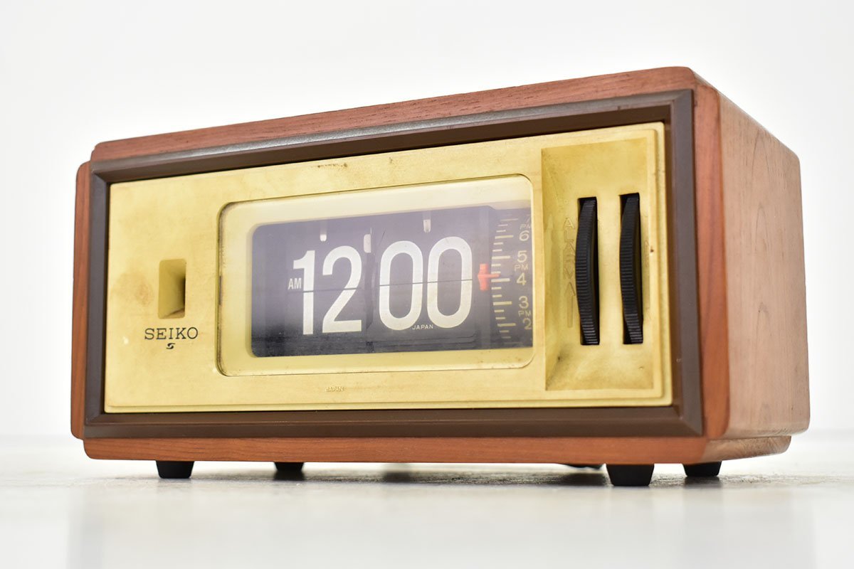 【傷や汚れあり】SEIKO DIGITAL CLOCK DP671 パタパタ時計 [セイコー][木枠][昭和レトロ][当時物][ミッド