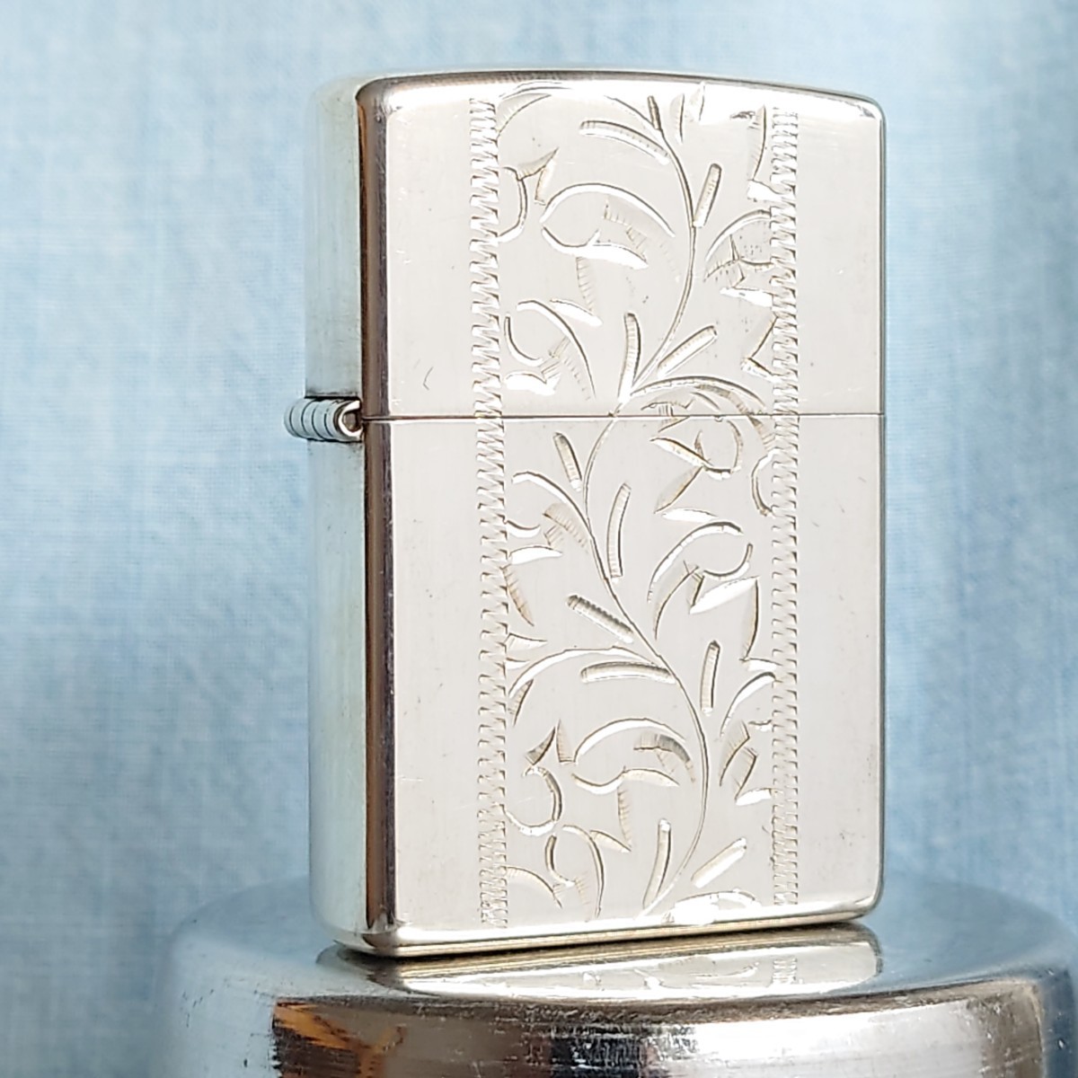 ZIPPO STERLING SILVER 純銀手彫りベネチアン 両面仕様（目立った傷や 