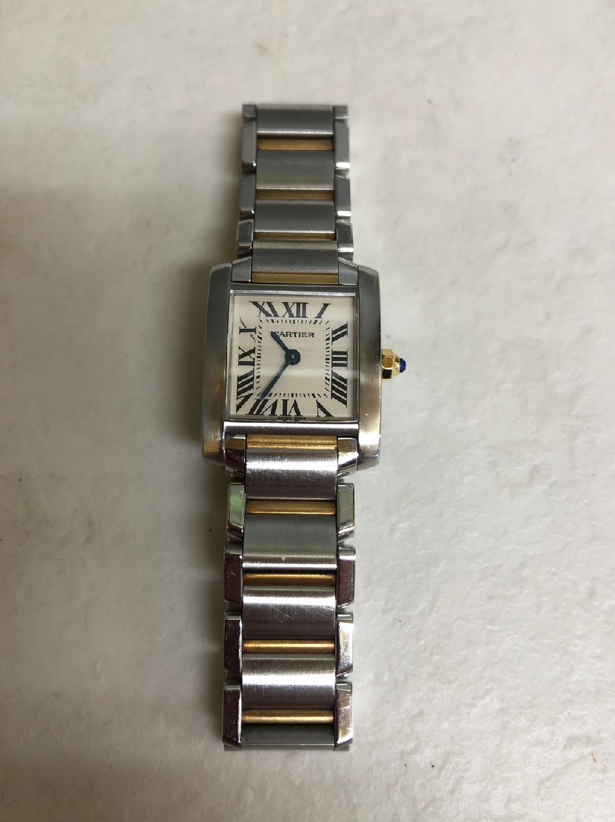 【やや傷や汚れあり】Cartier カルティエ TANK FRANCAISE タンク フランセーズ 金無垢 レディース 腕時計 パリ本店購入の ...