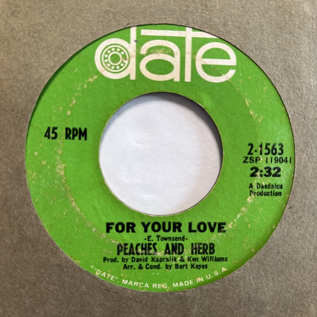 【やや傷や汚れあり】輸入盤 7インチ PEACHES AND HERB FOR YOUR LOVE/ I NEED YOUR LOVE SO