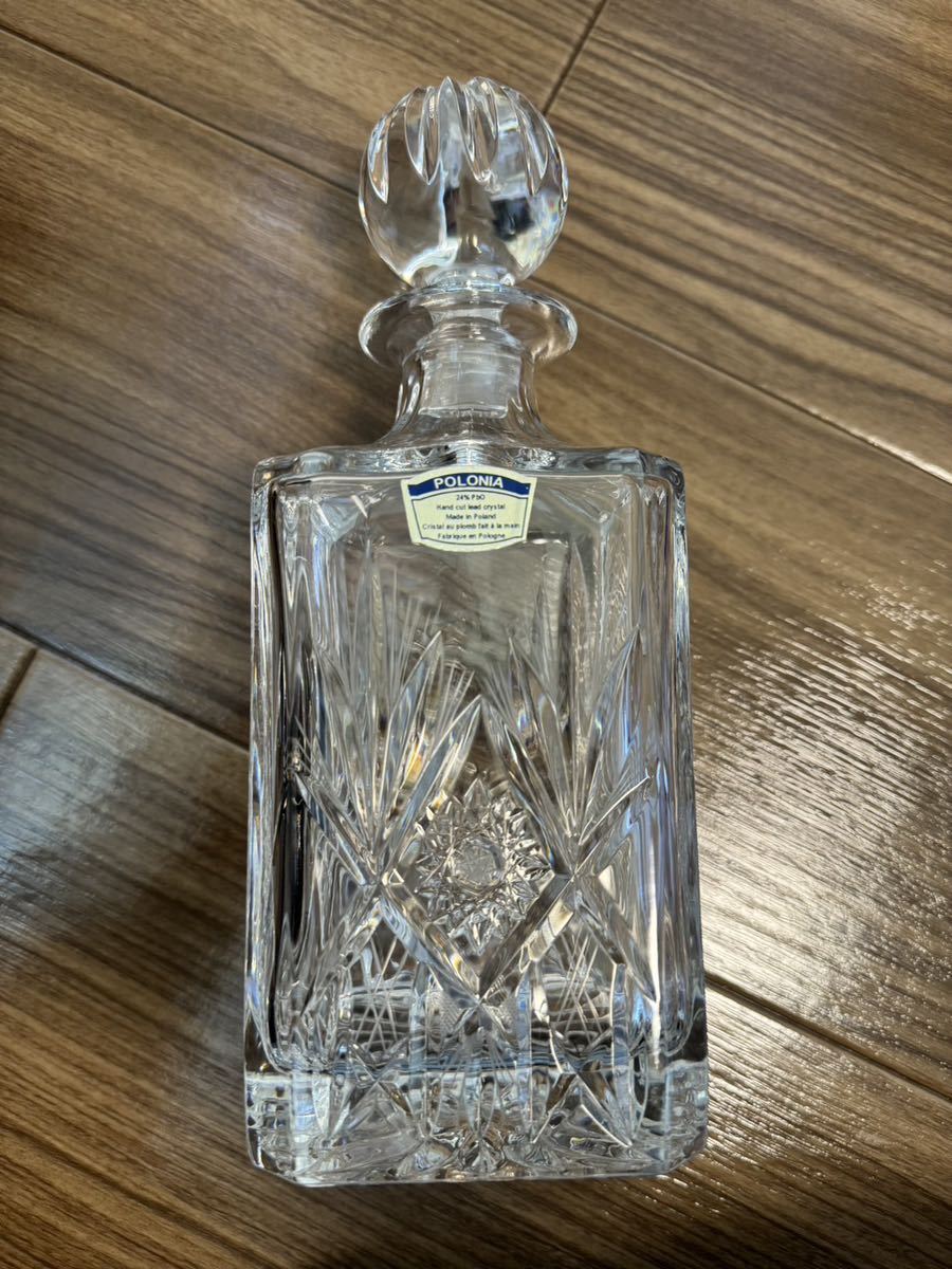 ウイスキーの空瓶空箱 セット ボヘミアンクリスタルデキャンタ付き