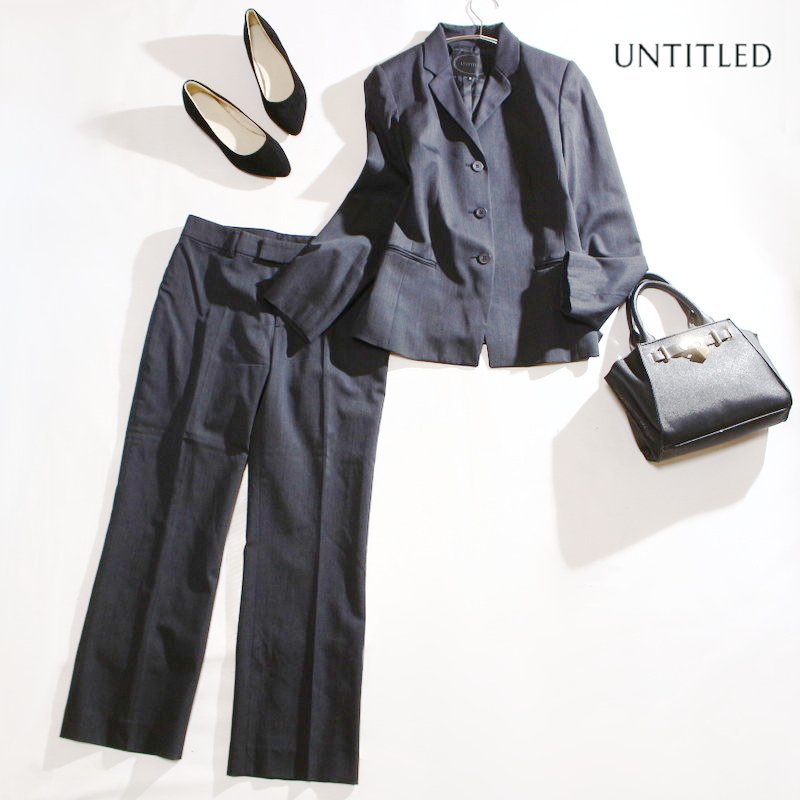 ☆美品☆UNTITLEDアンタイトル マーズデ ツイード9号 上下パンツスーツ