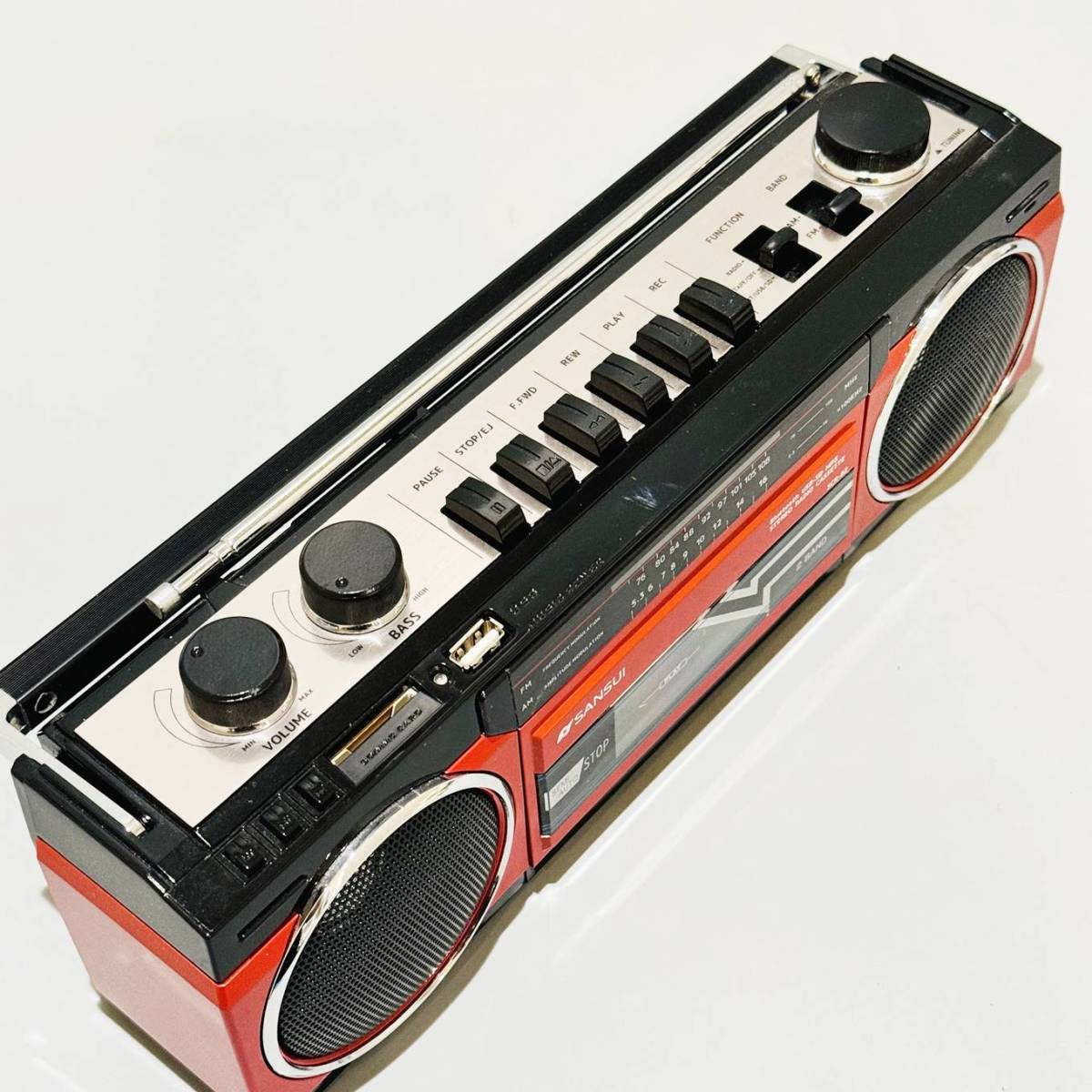 SANSUI サンスイ ラジカセ SCR-B2 レッド（令和にAmazonで新品