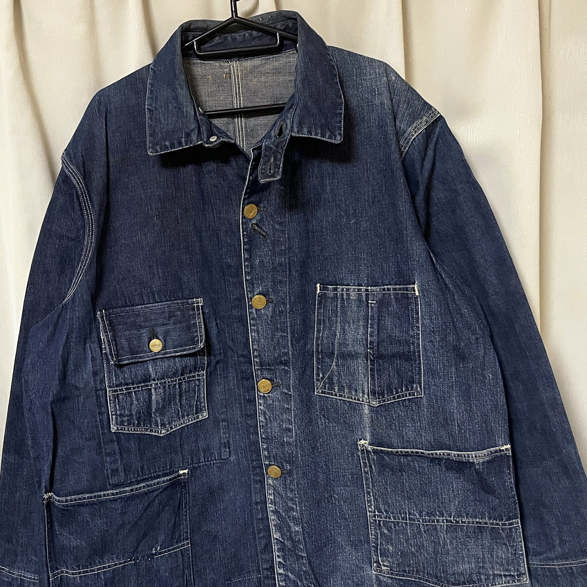 デニム ダブルブレスト カバーオール　ビッグサイズ　vintage 50s デニム ダブルブレスト カバーオールビッグサイズvintage 50s