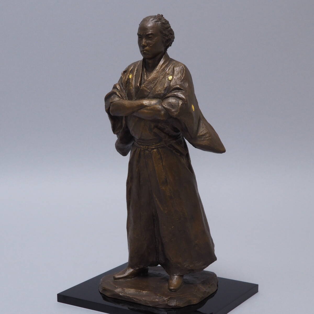 やや傷や汚れあり】☆【熊谷友児】飛騰 坂本龍馬像 共箱☆英傑 海援隊