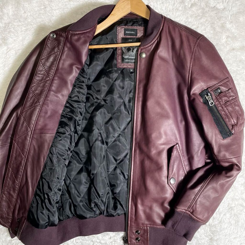 DIESEL ディーゼル 羊革 ラムレザー ボア ライダースジャケット 