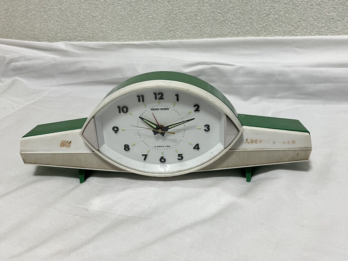 SEIKO ROBIN ゼンマイ　置時計　昭和レトロ ロビン 昭和レトロ セイコー 置き時計 低かっ ゼンマイ式