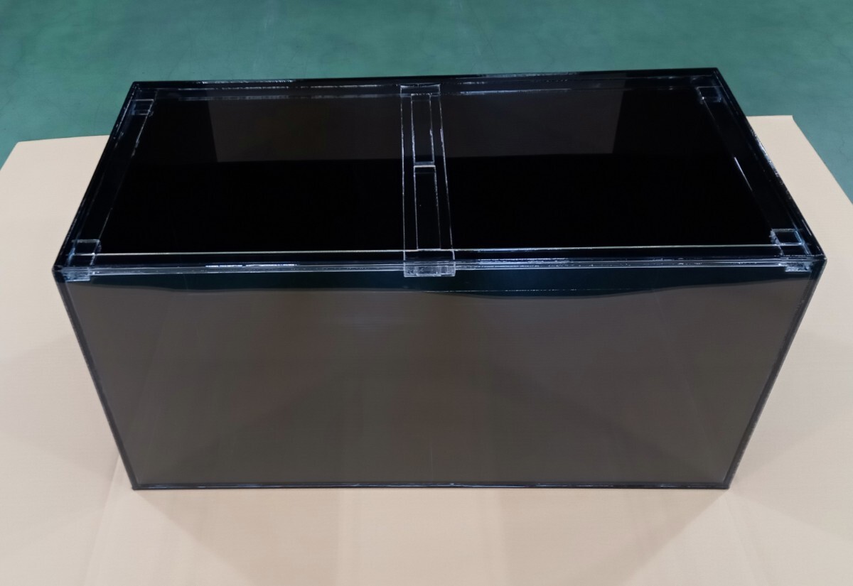 アクリル水槽 W1200 D600 H450 二面黒 ワンオフ 佐川急便発送 アクリル