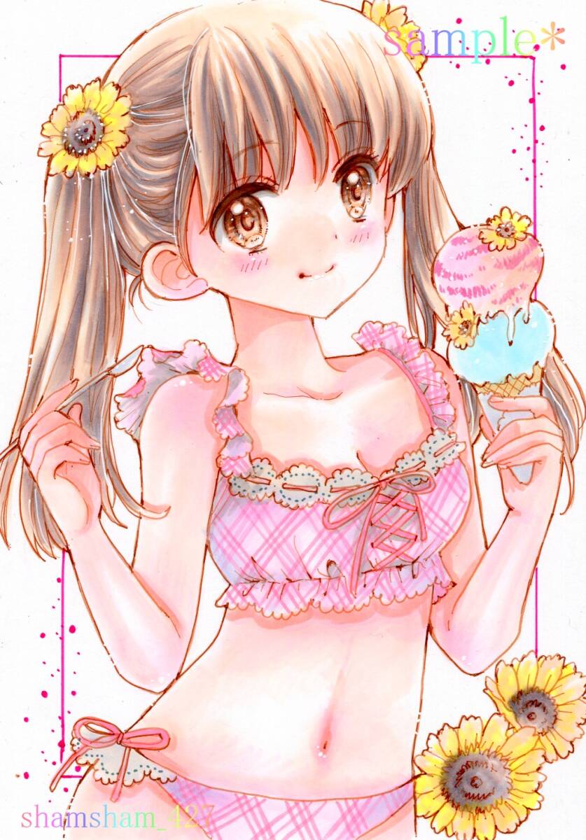 未使用】同人手描きイラスト☆12歳。☆綾瀬花日＜水着＞☆B5の落札情報