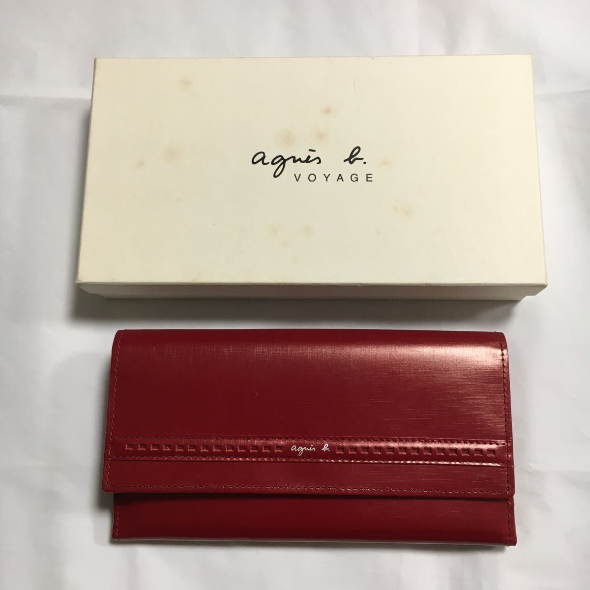 新品 未使用】アニエスベー 二つ折り財布 ブラック 流産 