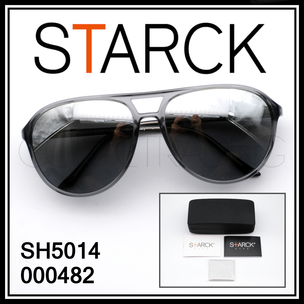 シリアルコード刻印/STARCK EYES PL9901/スタルクアイズ/360°稼働フレーム/俳優多数愛用モデル/ブラウン×クリアーブラウン