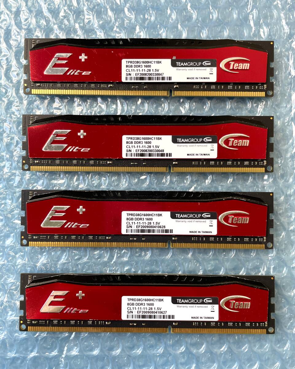 【傷や汚れあり】TEAMGROUP Elite+ 8GB×4枚 計32GB DDR3 1600 中古 デスクトップ メモリ【DM-850】の ...