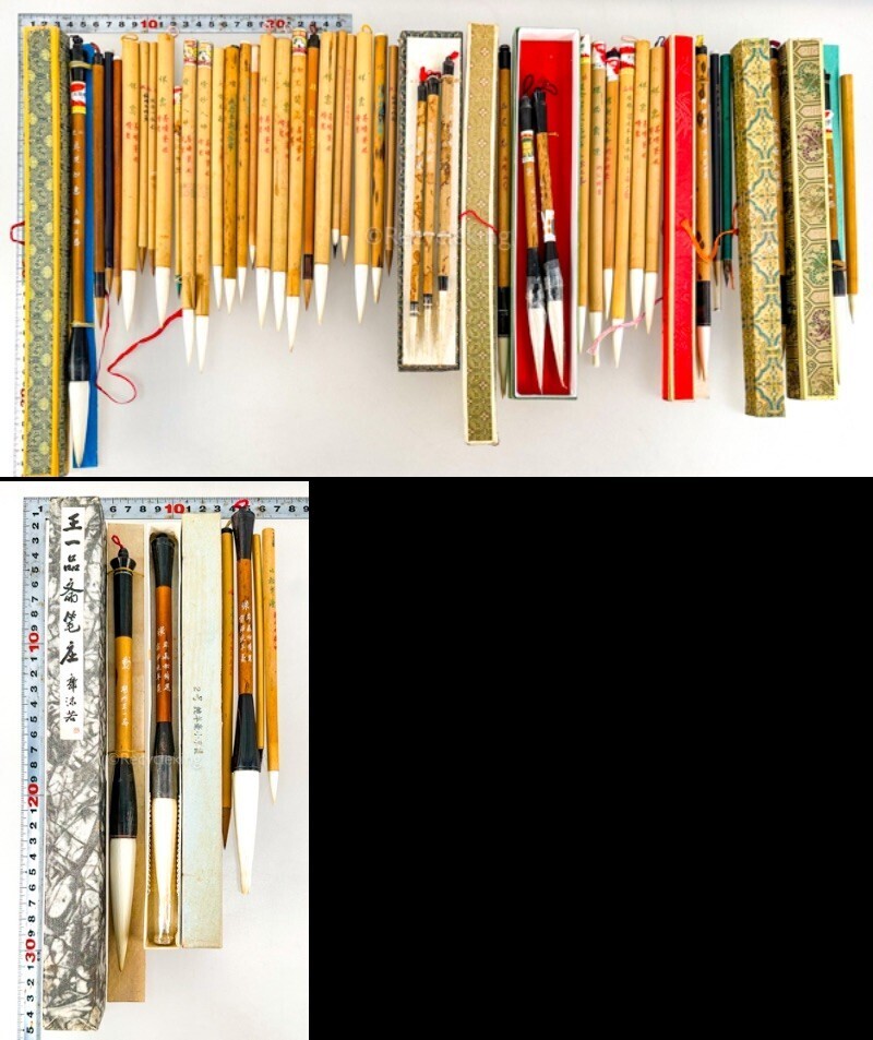 【未使用】 李鼎和老文元上海工藝蘇州湖筆 善璉 未使用 中国筆 49本 書道筆 唐筆 文物 書道具 書道家 文具 20240630 