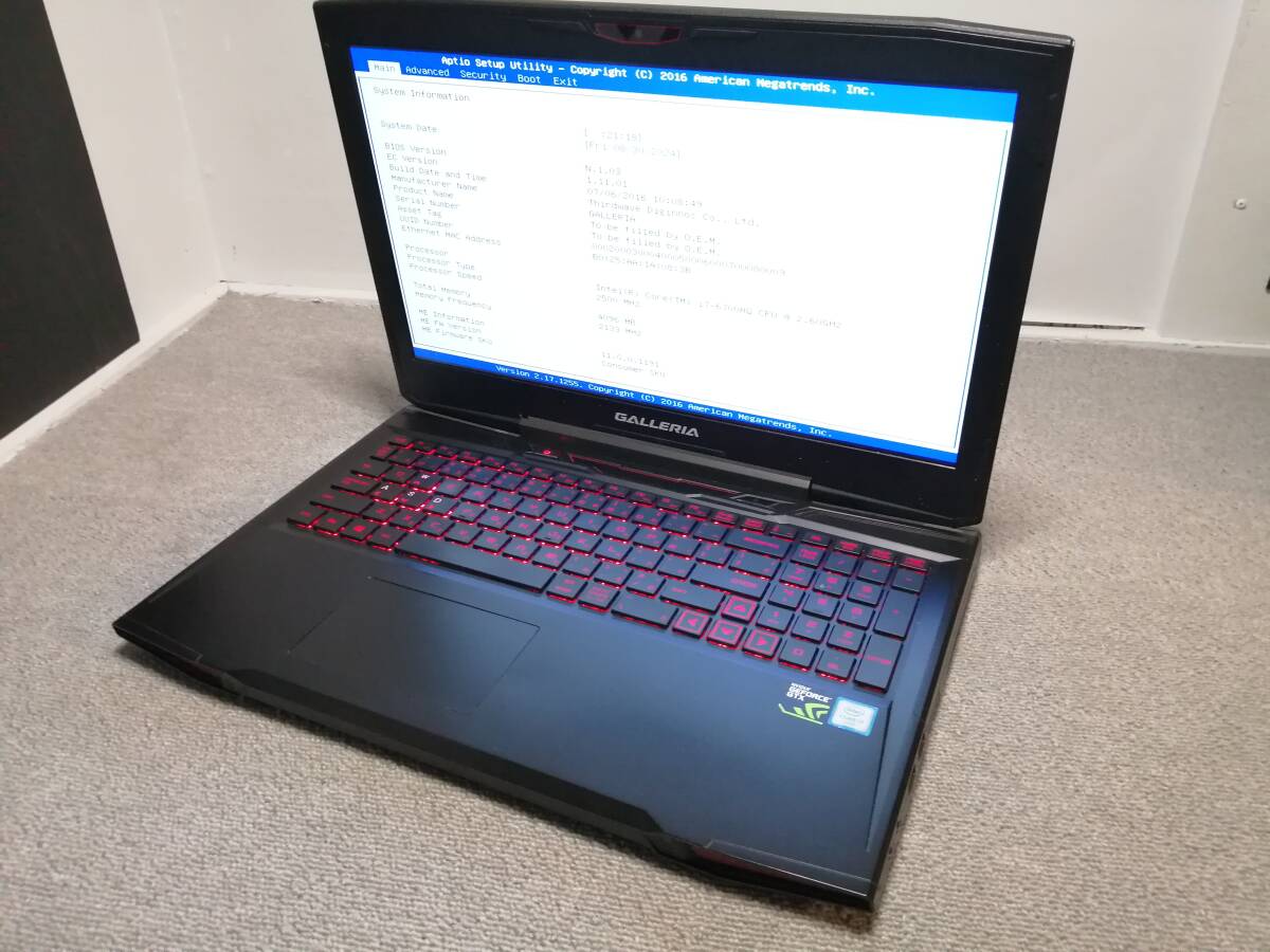 ゲーミングノートパソコン GALLERIA QSF960HE