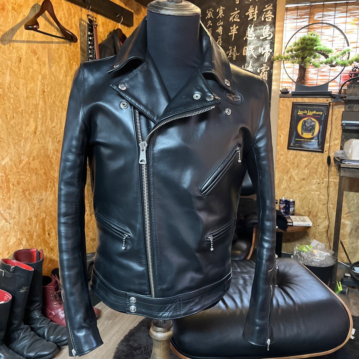 ルイスレザー Lewis Leather サイズ36 程よ cyclone Blue