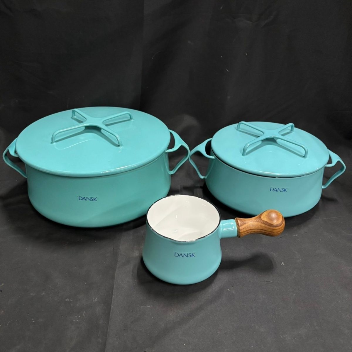 ダンスク DANSK 鍋 片手鍋 ホーロー鍋 琺瑯鍋 ターコイズブルー 廃盤