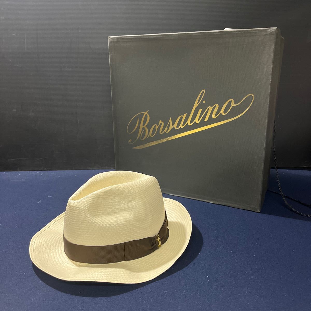 極美品】箱付 ボルサリーノ 58サイズ パナマ ファイン ハット