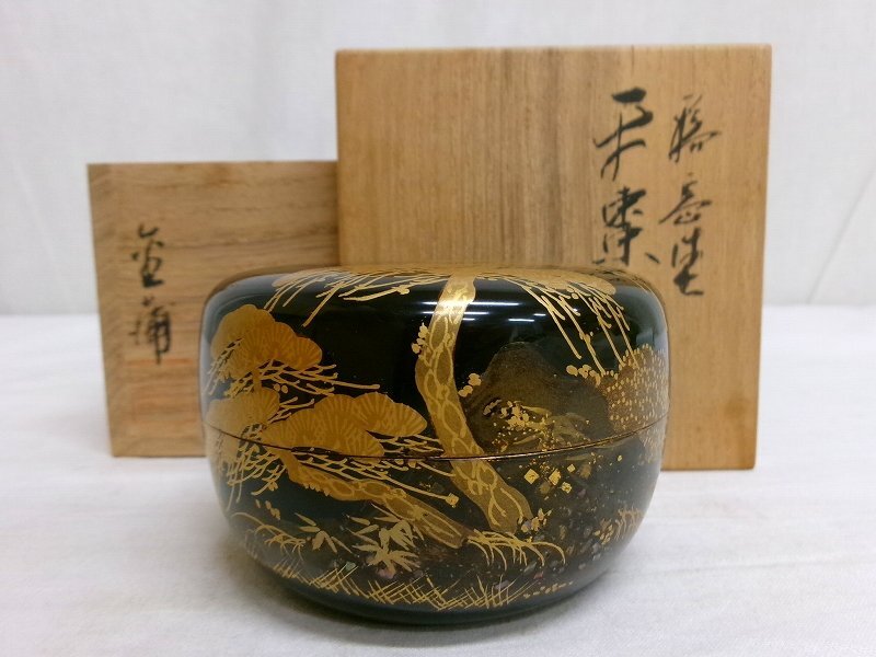 Amazon.co.jp: 閑輪島塗 井波喜六斉作 中棗 青貝螺鈿象嵌 金蒔絵