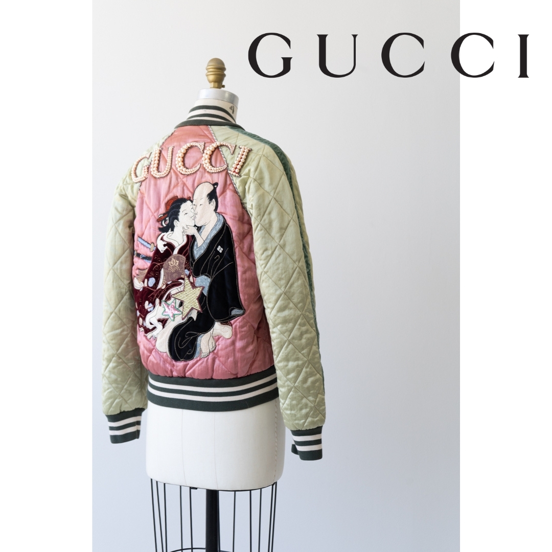 専用 GUCCI グッチ カタカナ ジャケット ブルゾン スカジャン GUCCI/グッチ/カタカナグッチ/スカジャン/国内正規品/Z467E/46