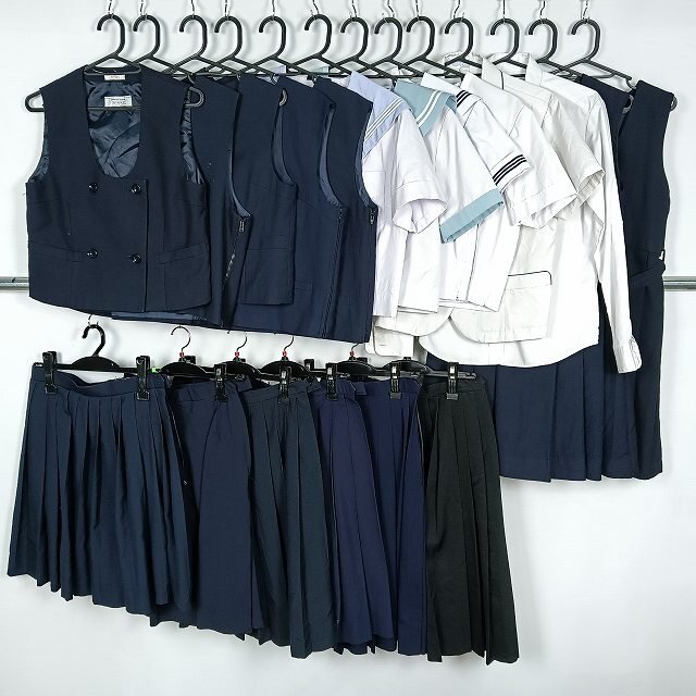 ジャンパースカート 学生服 冬物 W78 スクールウエア 女子 中学 高校 学生 制服 通学用 中古 紺 NA9757 ジャンパースカート 学生服 冬物 W78 スクールウエア 女子 尚絅中学