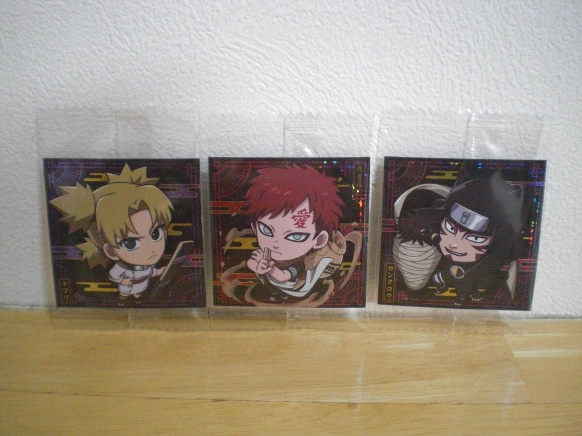 中古】NARUTO☆和紙 缶バッジ 砂の三兄弟 我愛羅 カンクロウ