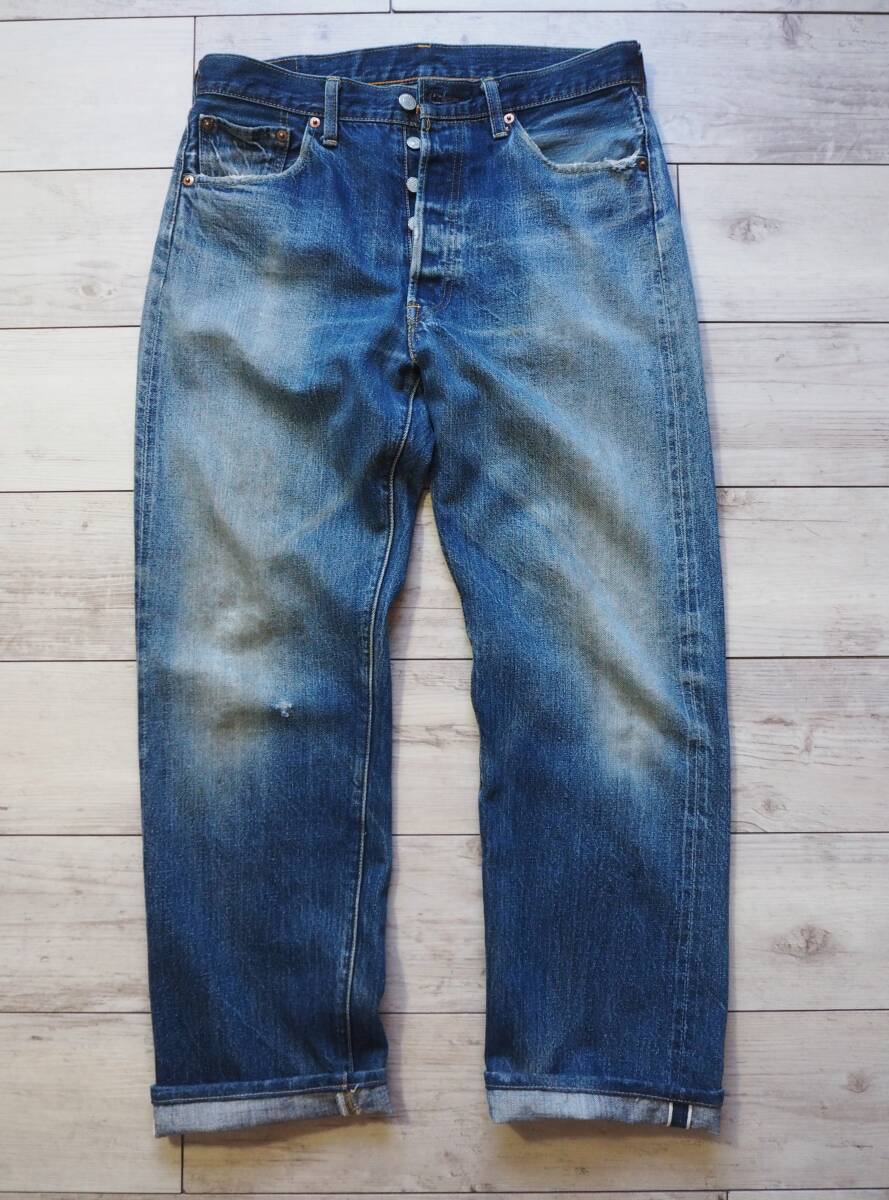 即決 [W36]Levi's 55501-0049 ハードウォーン＆リペアード 501XX