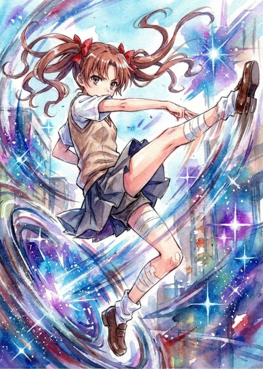 未使用】白井黒子 とある科学の超電磁砲 A4 アート ポスター イラスト