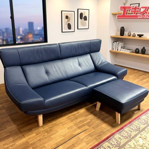 オトハナです。Karimoku（カリモク）金華山3人掛けソファ 中古】中古家具 karimoku/カリモク 金華山 ソファー(3人掛け+1脚)3点