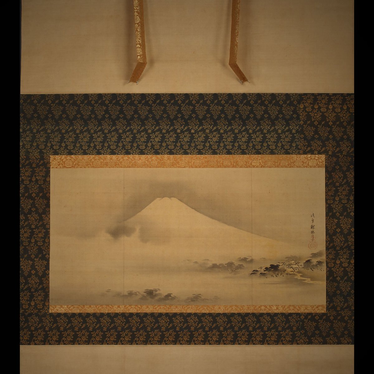 狩野探幽筆 紫式部十二単の図 工芸掛軸 絹本 日本画 浮世絵 狩野派