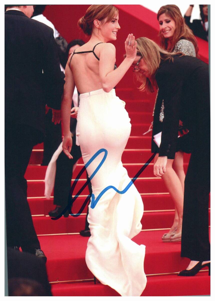 H 2L判 エマ・ワトソンEmma Watson 直筆サイン写真 証明書COA 3の落札