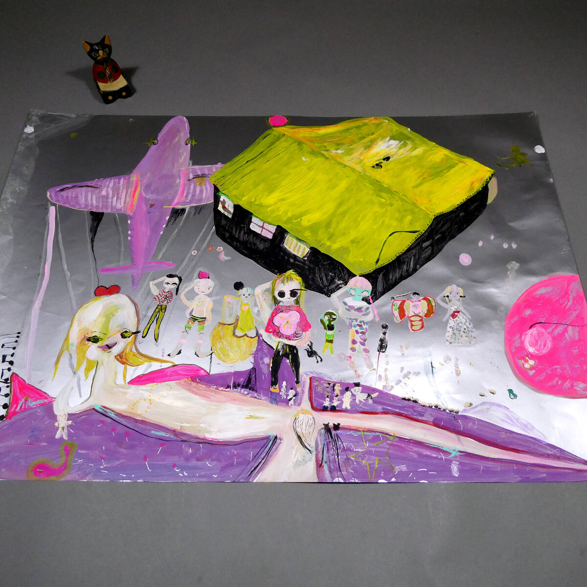 中古】【希少】ロッカクアヤコ 展覧会DMサイン 本人サインつき 額装の