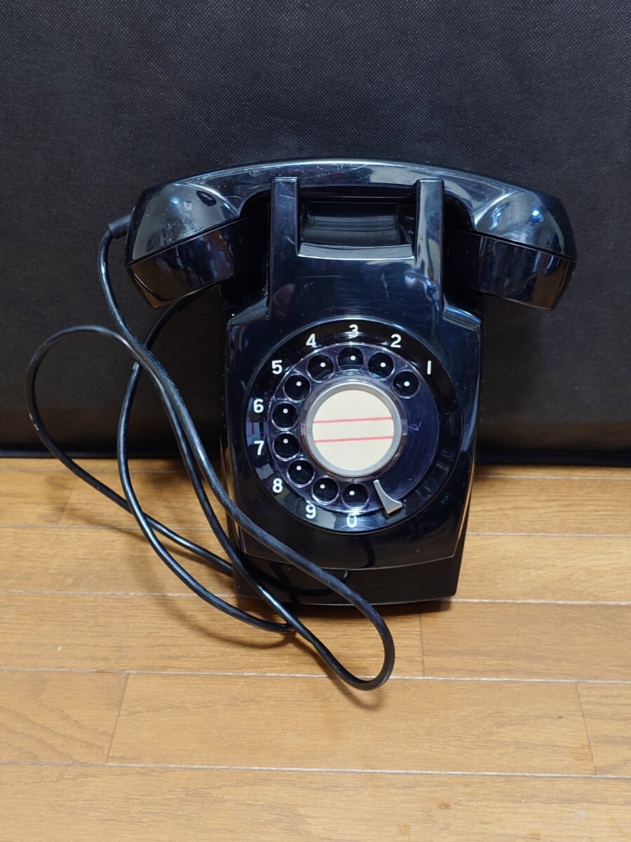 中古】黒電話 600-A2 ダイヤル式 電話 1981年製 日本電信電話公社 昭和