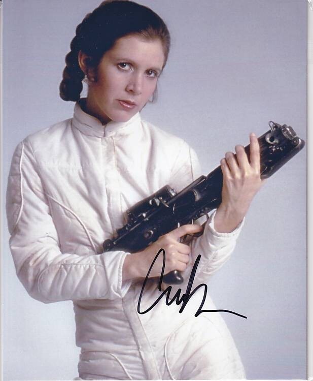H 2L判 キャリー・フィッシャー Carrie Fisher 直筆サイン写真 証明書