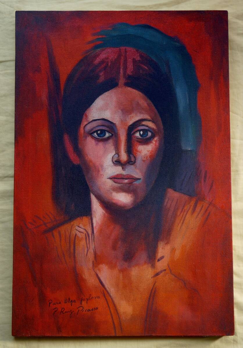 Artworks]パブロ・ピカソ|青の時代|老人の顔|約60x40cm|肉筆|油彩|原画