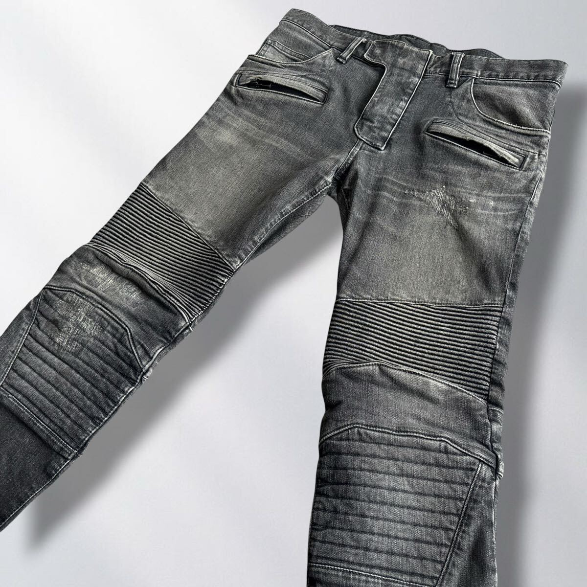 中古】ZARA MAN ザラ マン ZMDC クラッシュ加工 ストレッチ バイカー 