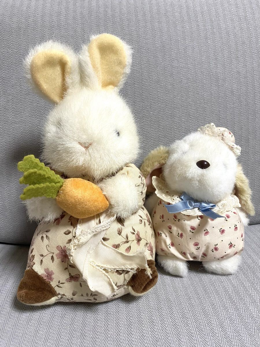 million ぬいぐるみ うさぎと犬 昭和レトロ 優しさの伝わるぬいぐるみ