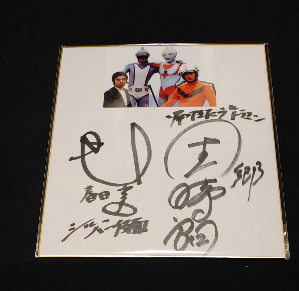 (F6号) 塚本俊介【緋色の静寂】 表サイン有り/裏共シール有り/真作/油彩 ☆帰ってきたウルトラマン 寄せ書き直筆サイン色紙 団時朗 塚本信夫