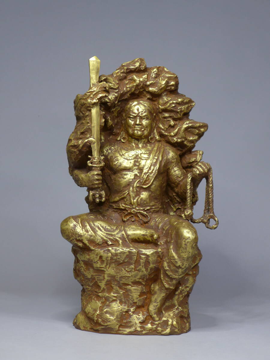 秀逸厳選美術品】慶應◇大仏師【松久宗琳】作 ブロンズ製『童形 不動