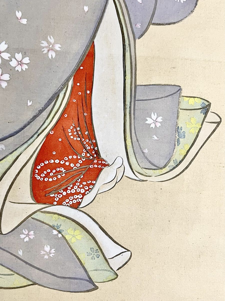 真作】小豆島甘兆 肉筆絹本 嵐山素色 共箱 掛軸／日本画家 竹内栖鳳